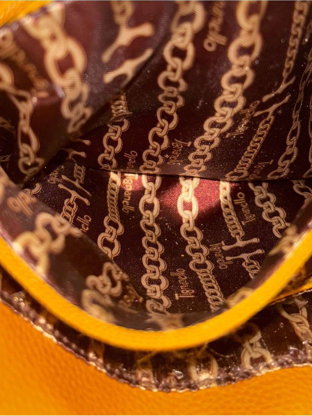 Tignanello Perfect 10 Mustard Yellow Pebbled Leather Studded Shoulder Bag Hobo - Picture 6 of 16